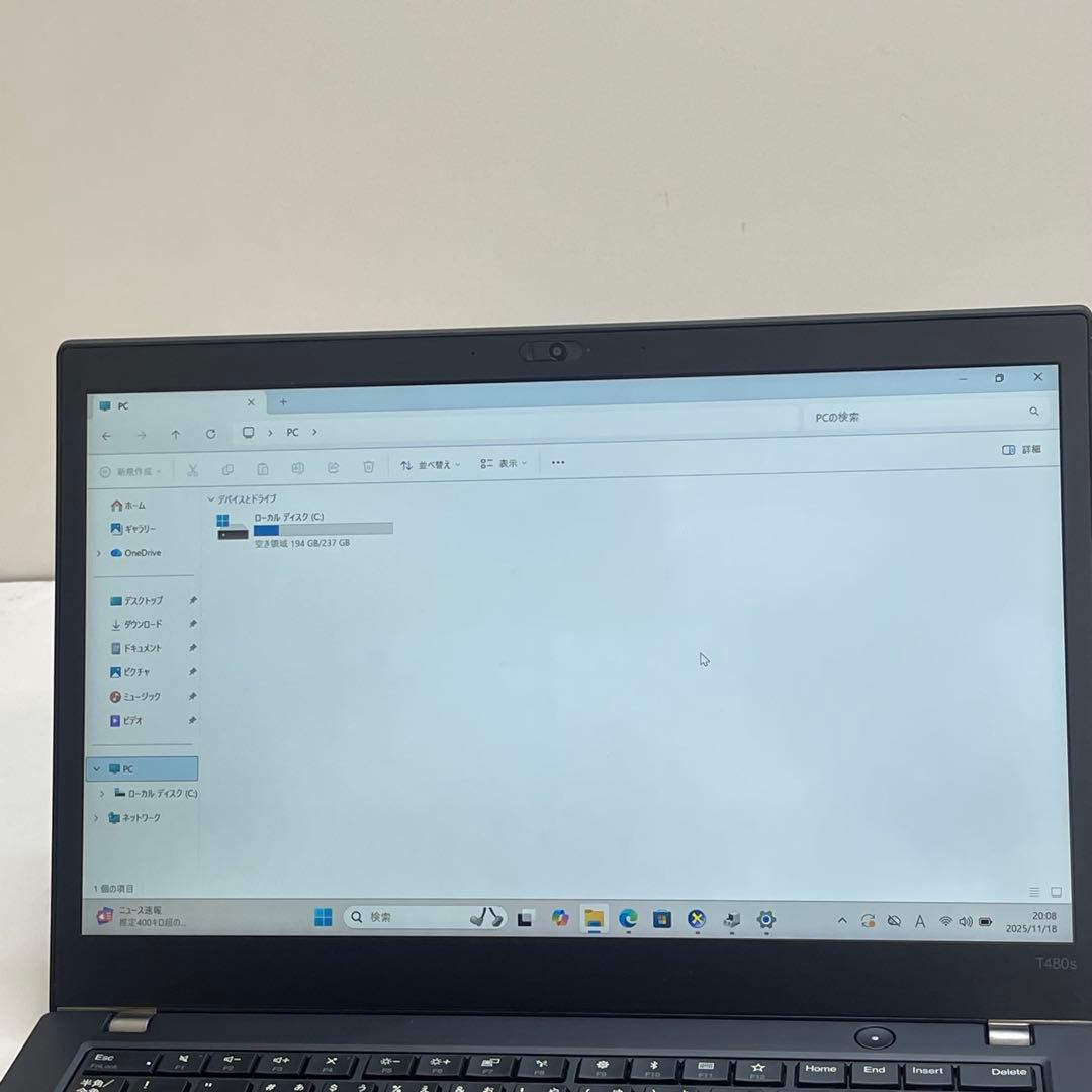 #470 レノボ Thinkpad T480s i5-8365U 16GB