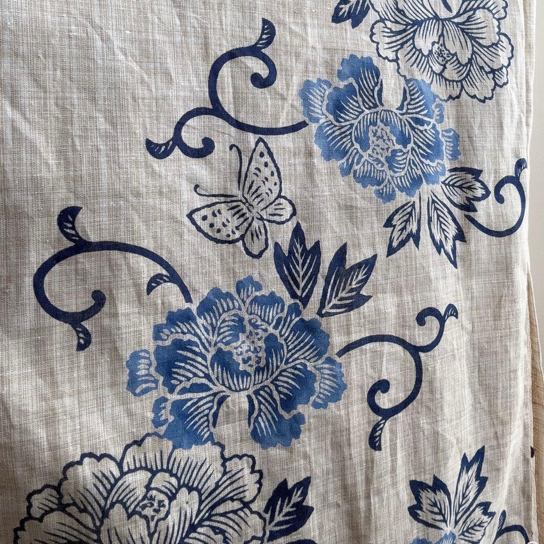 浴衣　リメイク　本染　浴衣　オリジナル　ワン　 ロング 源氏物語　刷毛目紬　綿紬