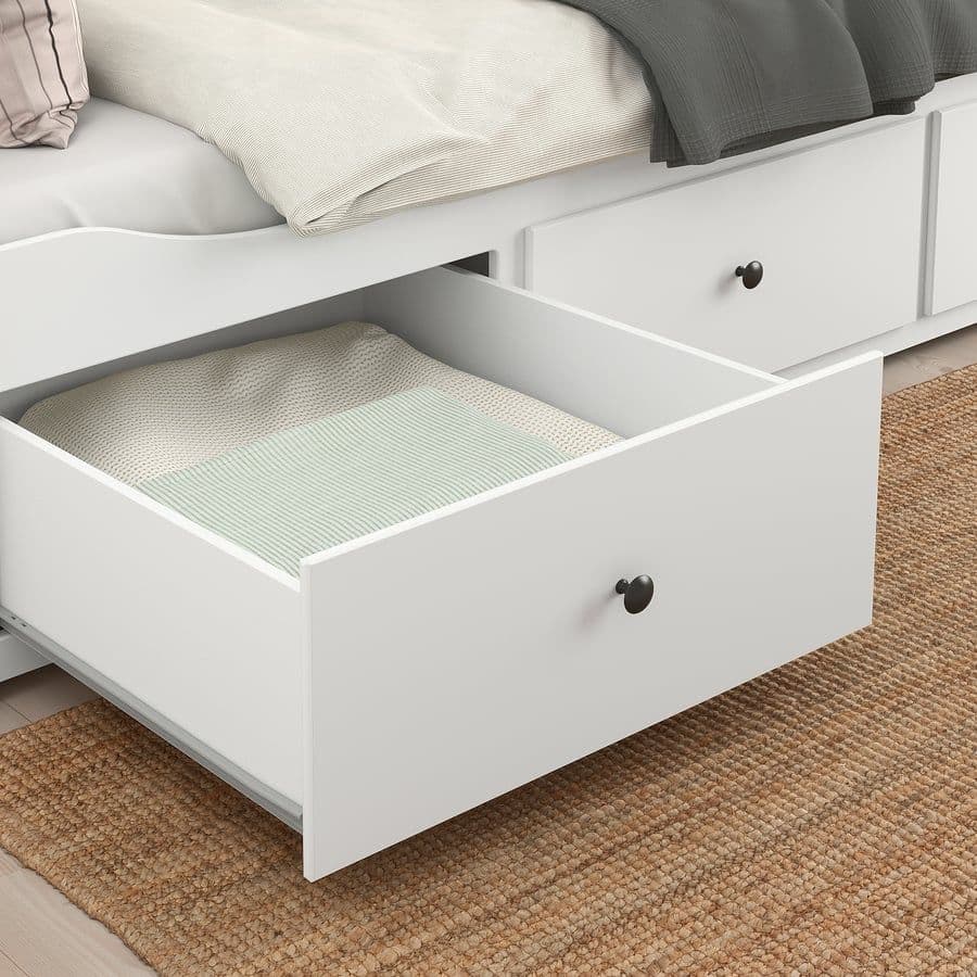 【美品】IKEA HEMNES ベッドフレーム シングル　ダブル引き出し付き