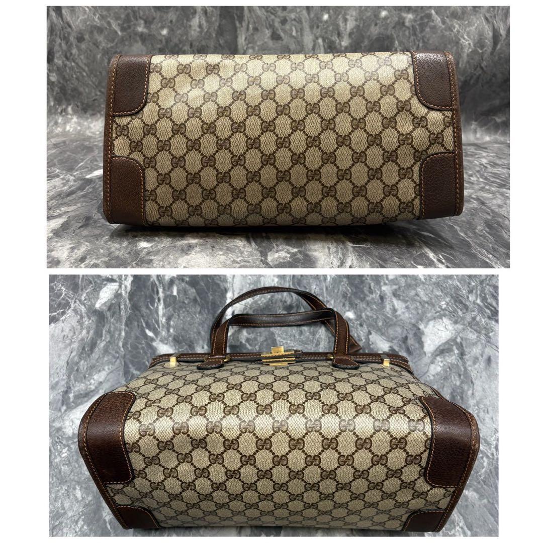 ✨希少✨GUCCI GG ハンドバッグ ベージュ ブラウン レザー ゴールド金具
