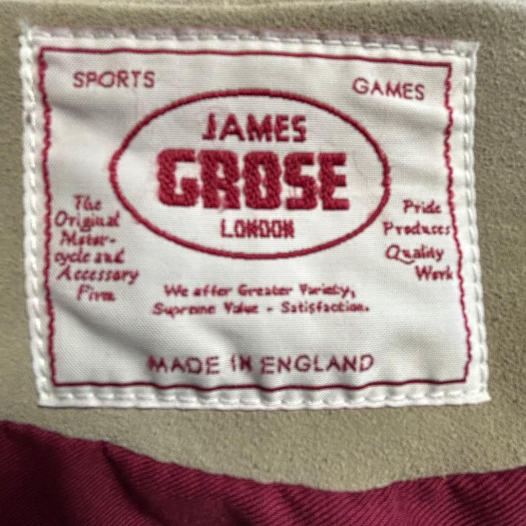 JAMESGROSEベージュ スエードレザー シングルライダースジャケット 38