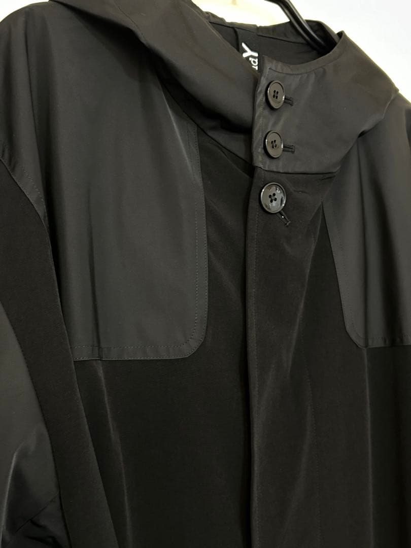 Ground Y （グラウンド ワイ） フード付きブラック ロングコート【美品】