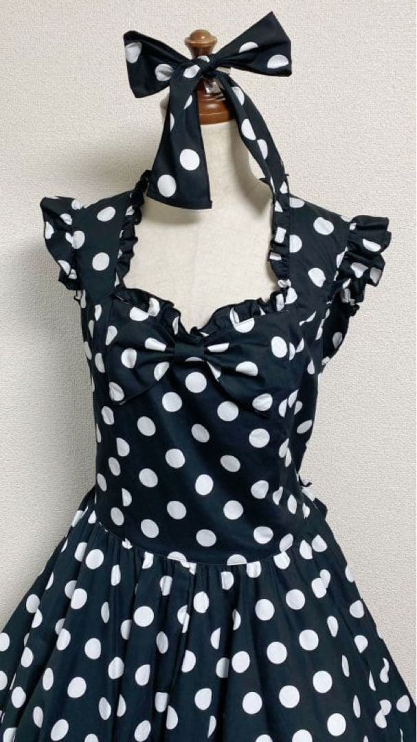 Physical Drop 水玉サーキュラーOP 黒