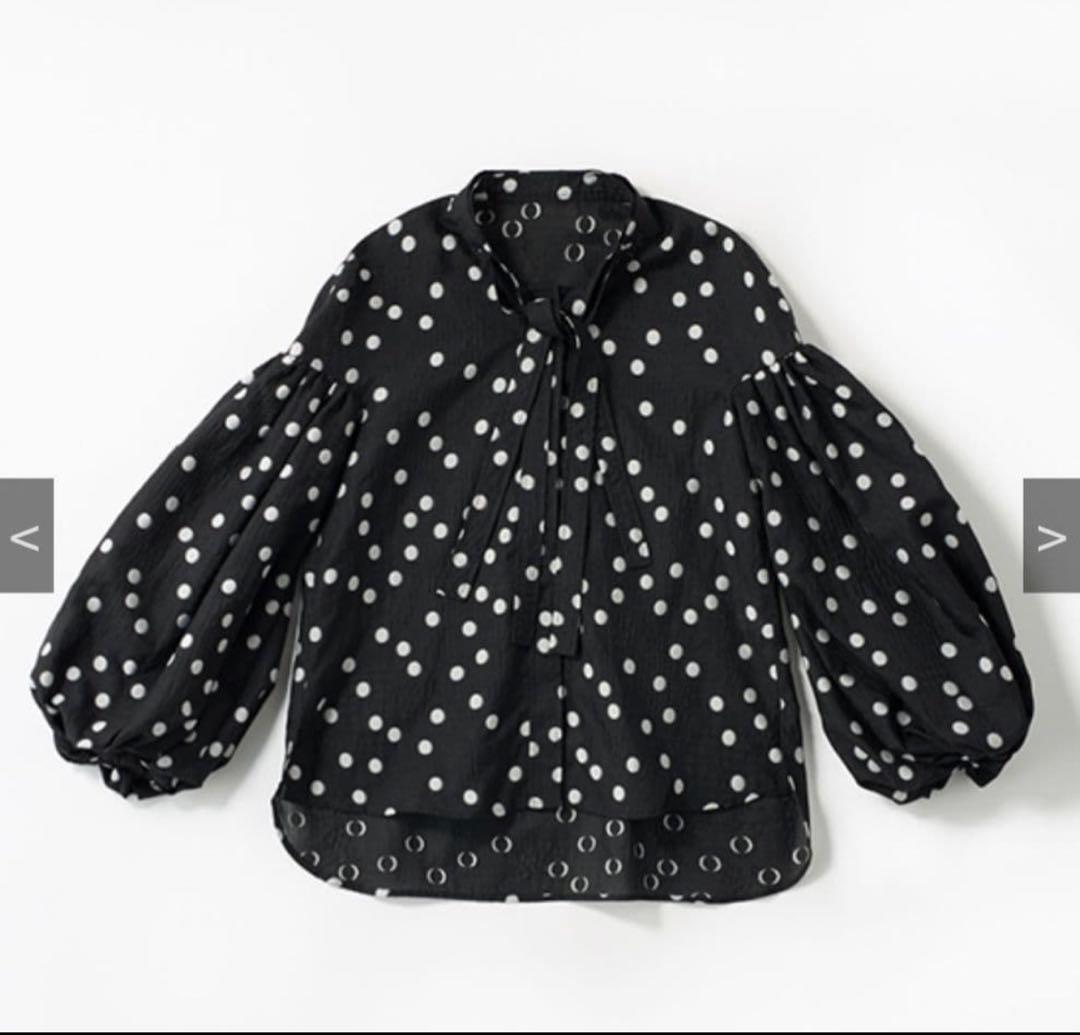 L'AUBE BLANC/ローブブラン　シアーポルカドットブラウス