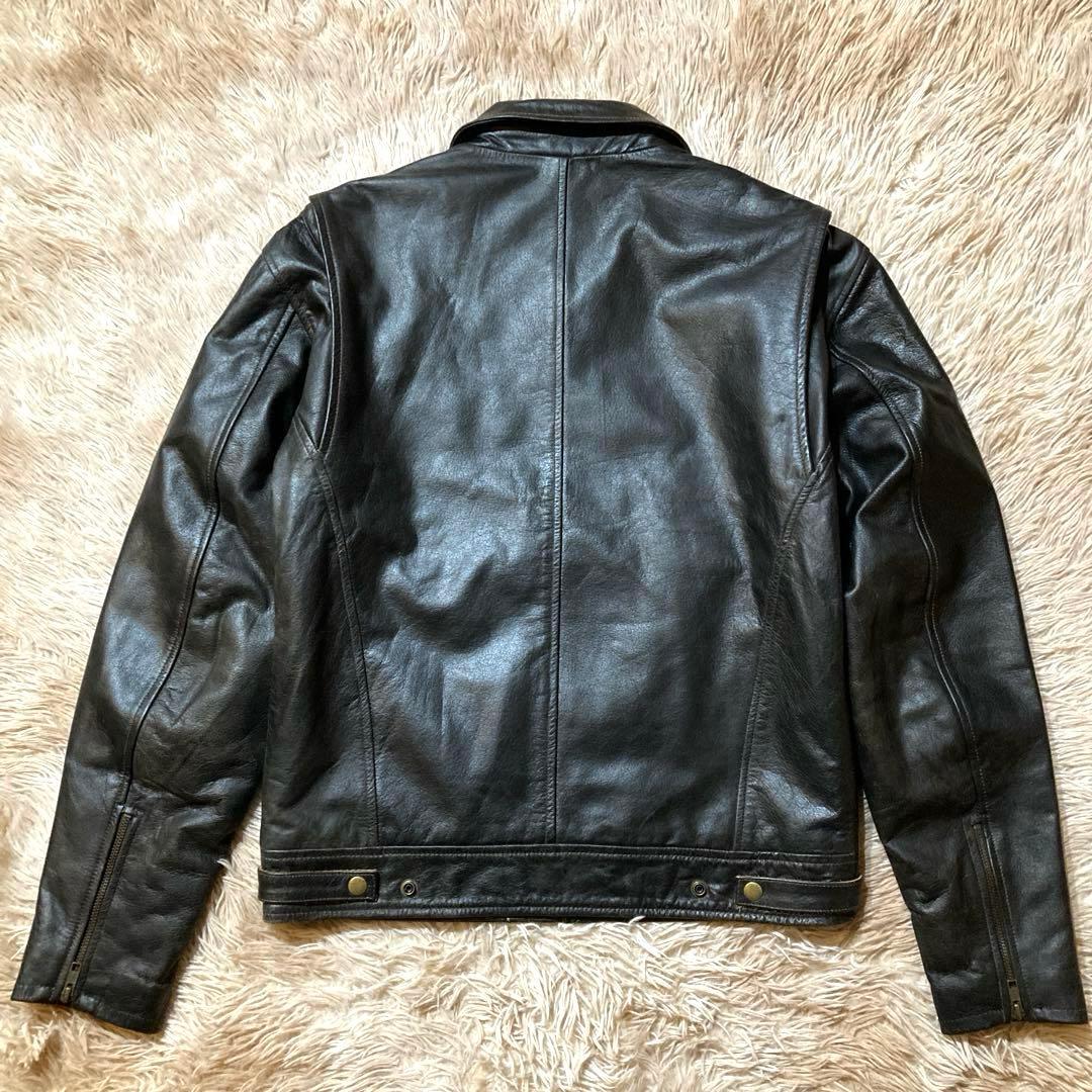 【DEGNER】 カウレザートラッカージャケット　 黒　M（大きめサイジング）