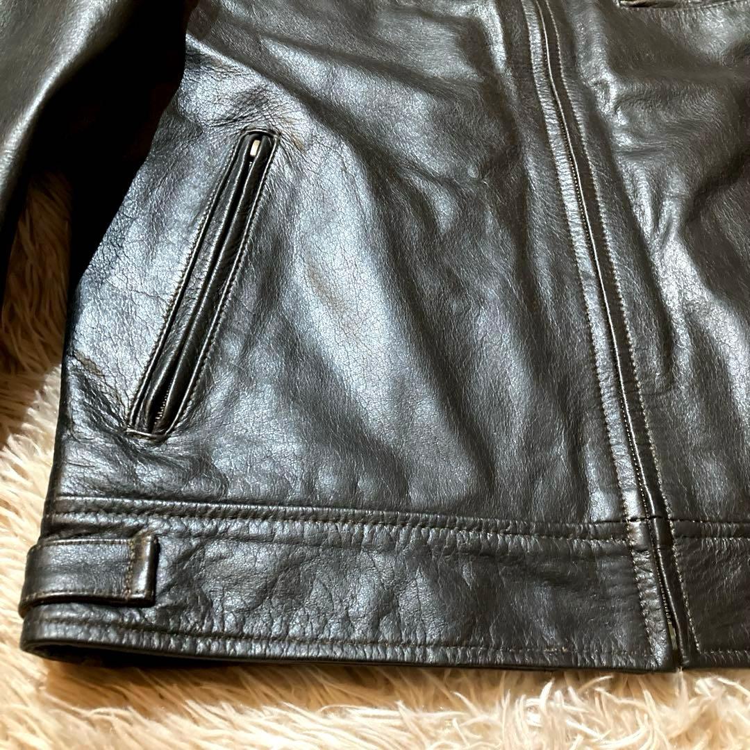 【DEGNER】 カウレザートラッカージャケット　 黒　M（大きめサイジング）