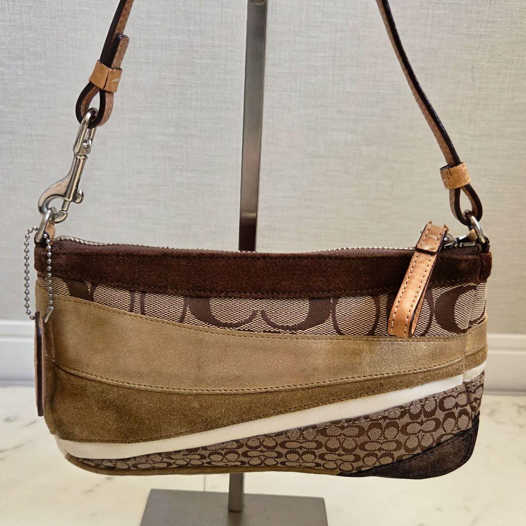 希少 COACH コーチ ミニ アクセサリーポーチ シグネチャー パッチワーク