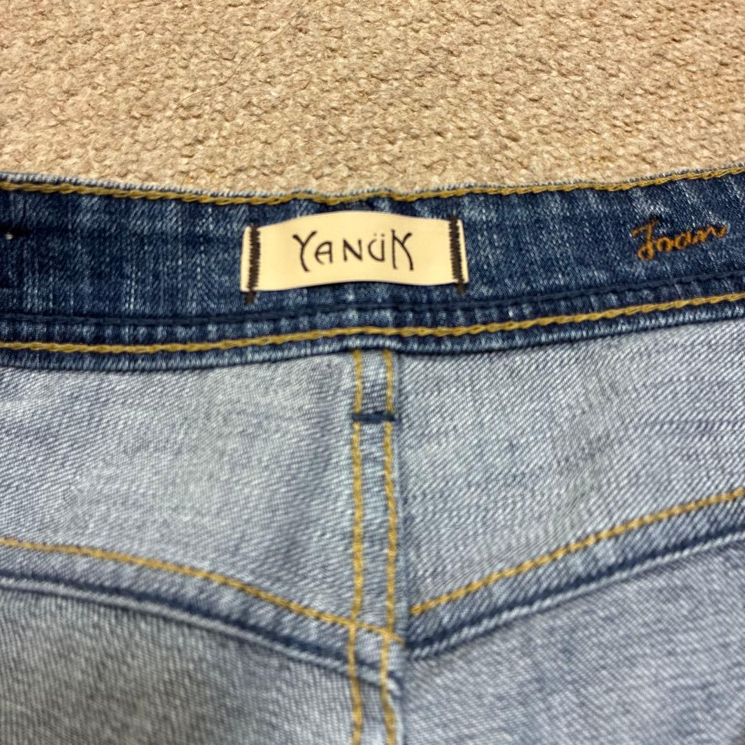 【美品】YANUK ヤヌークJOANルーズストレート 25 FVB 股下65
