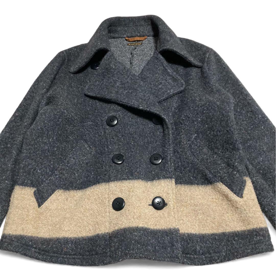 キャピタル★ KAPITALウールジャケット ショートピーコート バイカラー