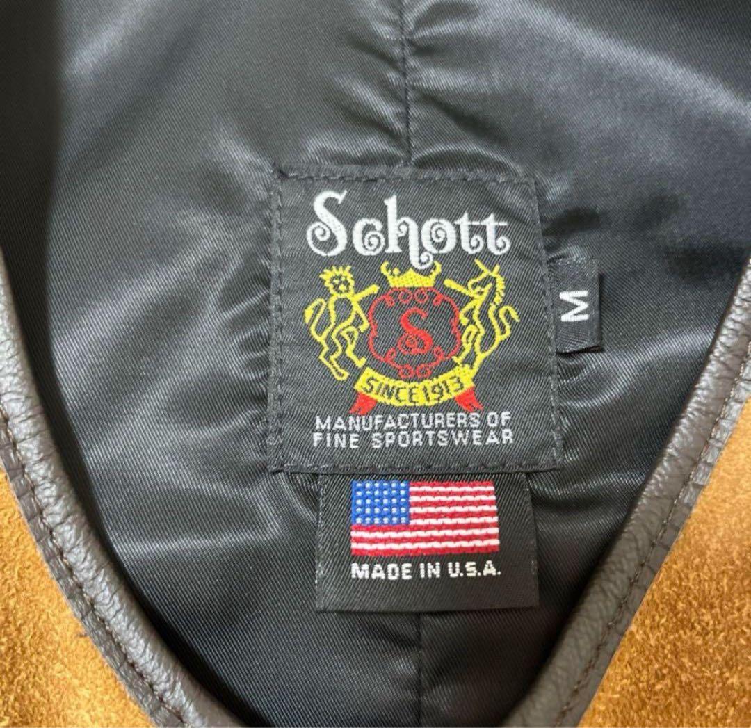 米国製 Schott メンズM レザーベスト ショット