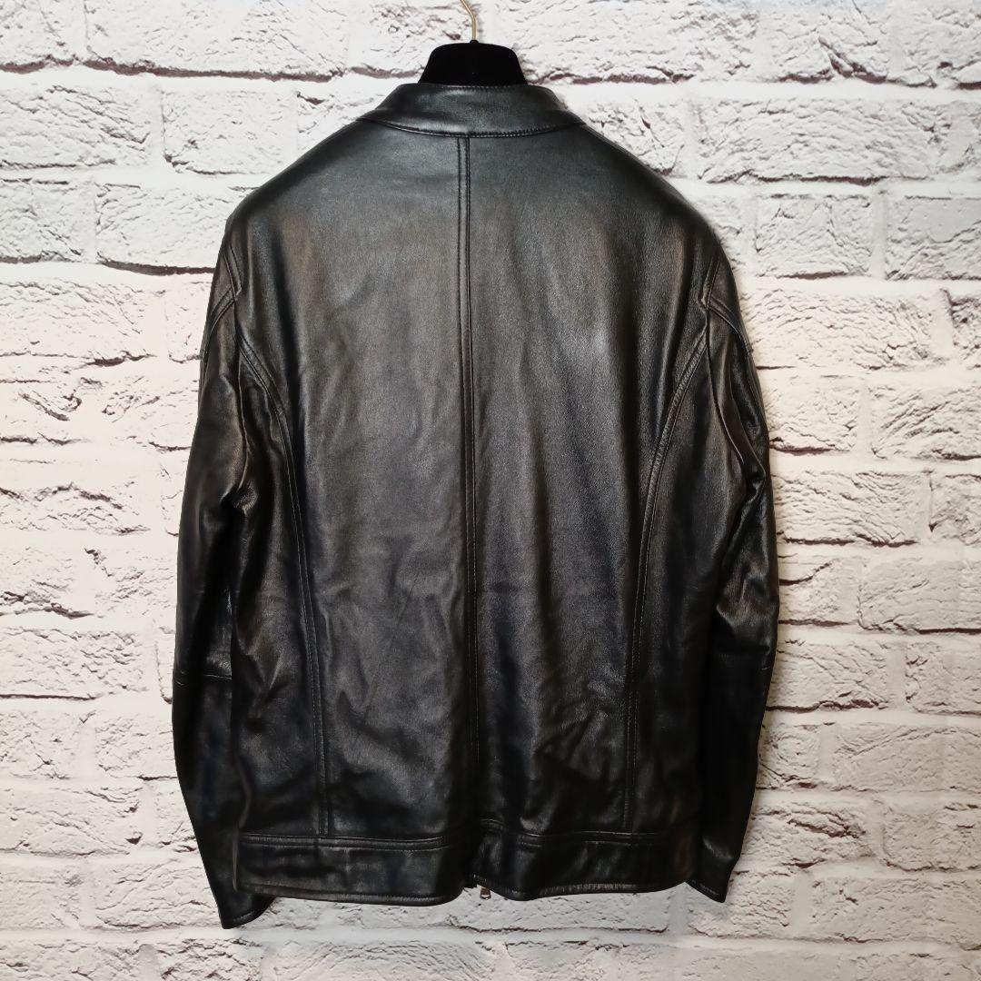 美品■NANO UNIVERSE ライダースジャケット ブラック ラムレザー