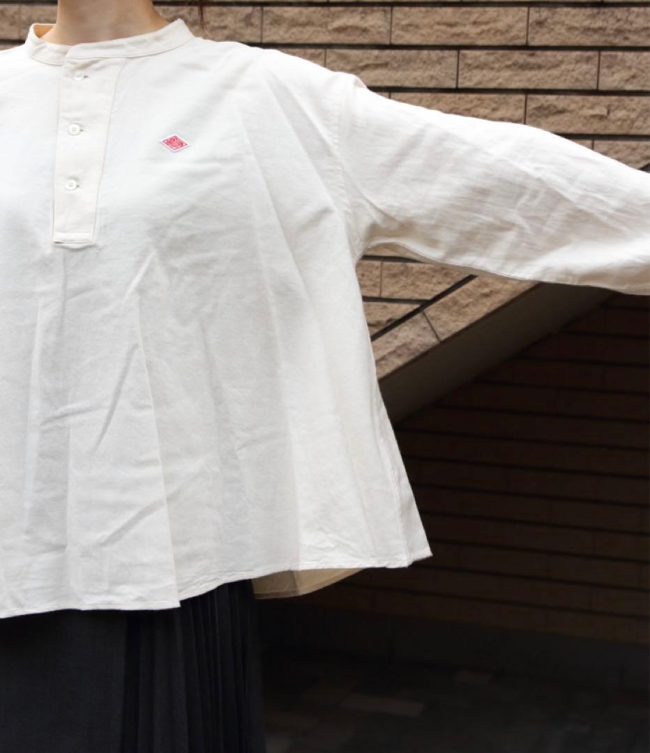 ダントン ヘンリーネックプルオーバーシャツ38アイボリー