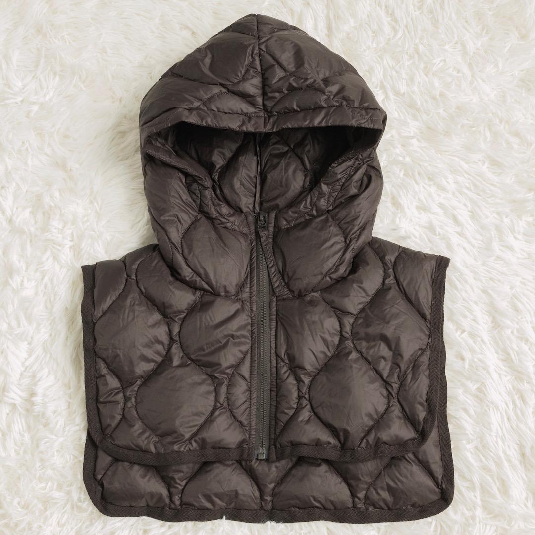 FRAMeWORK TAION 別注フードビブス付きブルゾン ブラウン ダウン