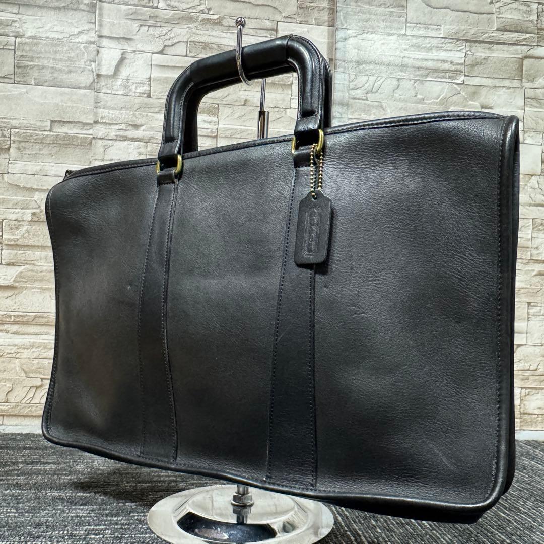 COACH オールドコーチ グラブタンレザー ビジネスバッグ ブラック 5286