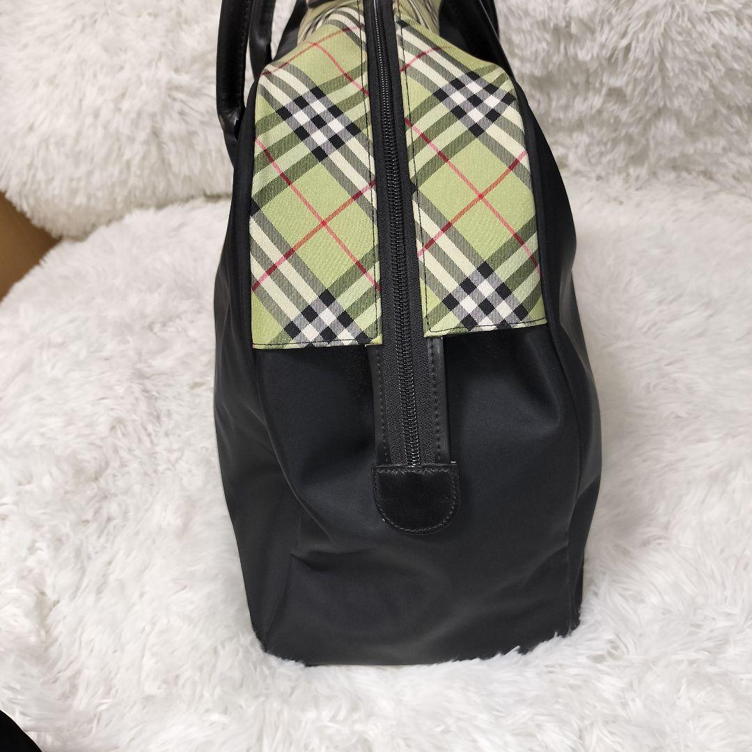 美品 バーバリー 大容量 ボストンバッグ ノバチェック ブラック
