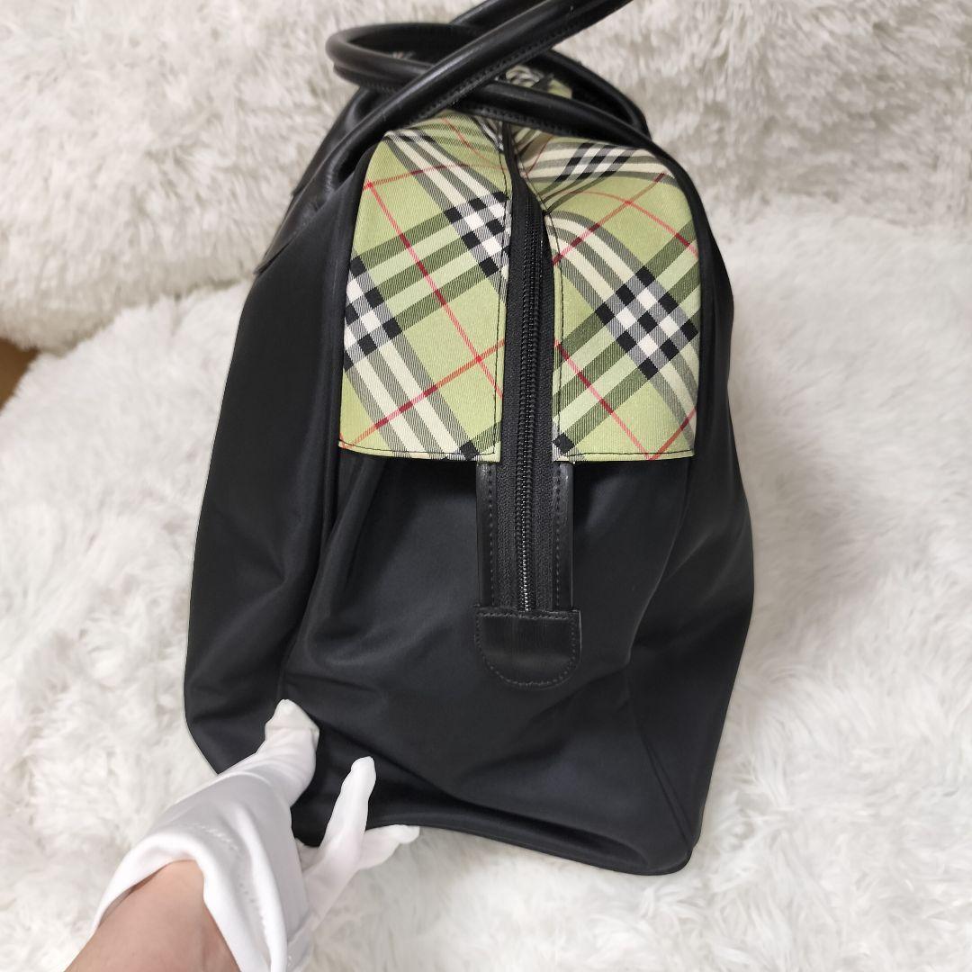 美品 バーバリー 大容量 ボストンバッグ ノバチェック ブラック