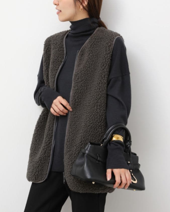 値下げ中　別注【Champion/チャンピオン】ボアフリースベスト　グレー