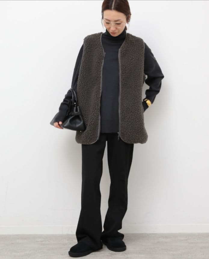 値下げ中　別注【Champion/チャンピオン】ボアフリースベスト　グレー