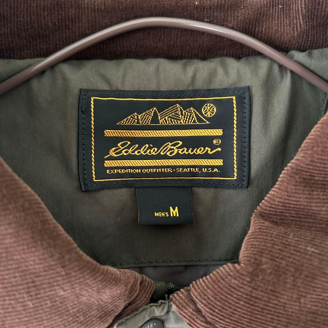 Eddie Bauer M キルティングジャケット　カーキ　美品　90s 黒タグ