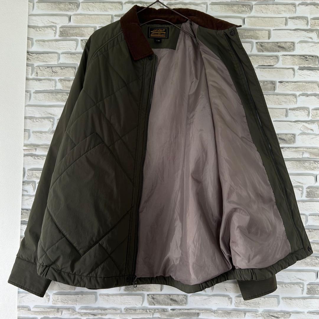 Eddie Bauer M キルティングジャケット　カーキ　美品　90s 黒タグ