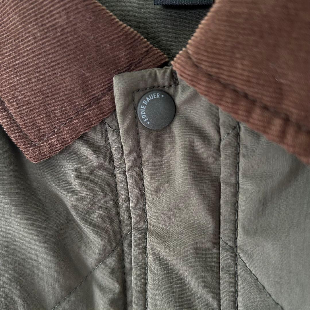 Eddie Bauer M キルティングジャケット　カーキ　美品　90s 黒タグ