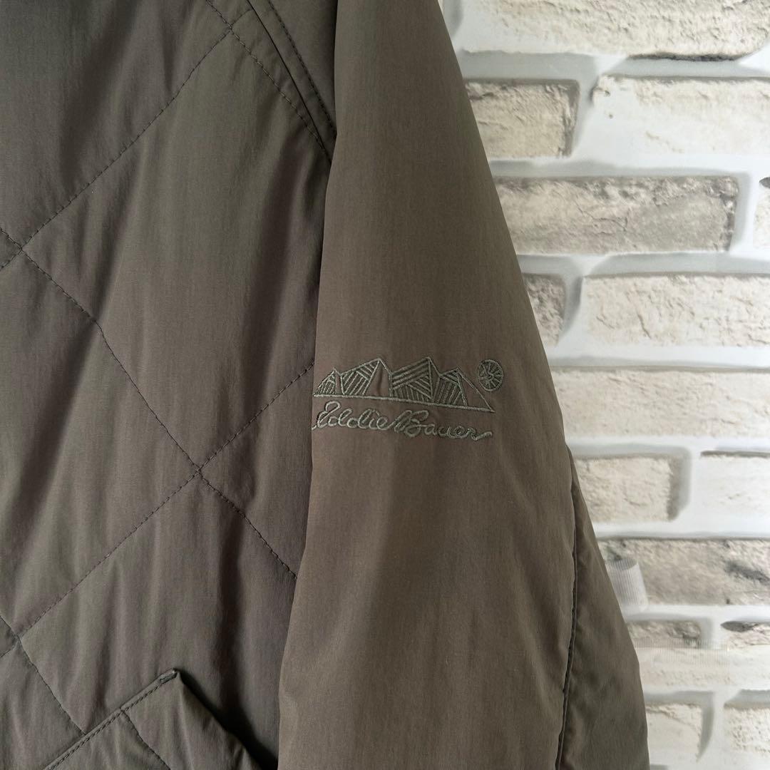 Eddie Bauer M キルティングジャケット　カーキ　美品　90s 黒タグ