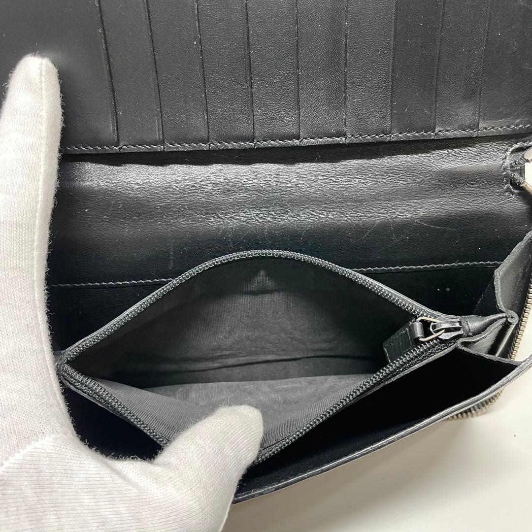 や*ー様 SAINT LAURENT スタッズ付き長財布 ブラック