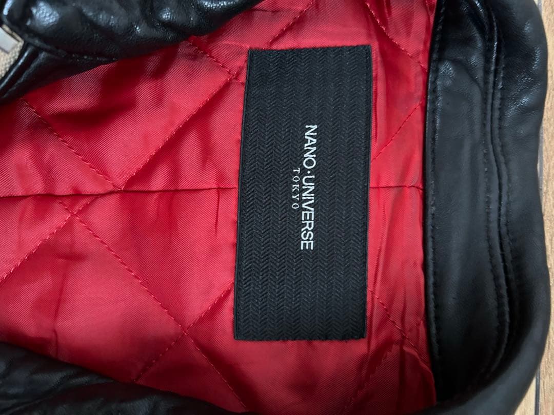 NANO UNIVERES黒レザージャケットライダース