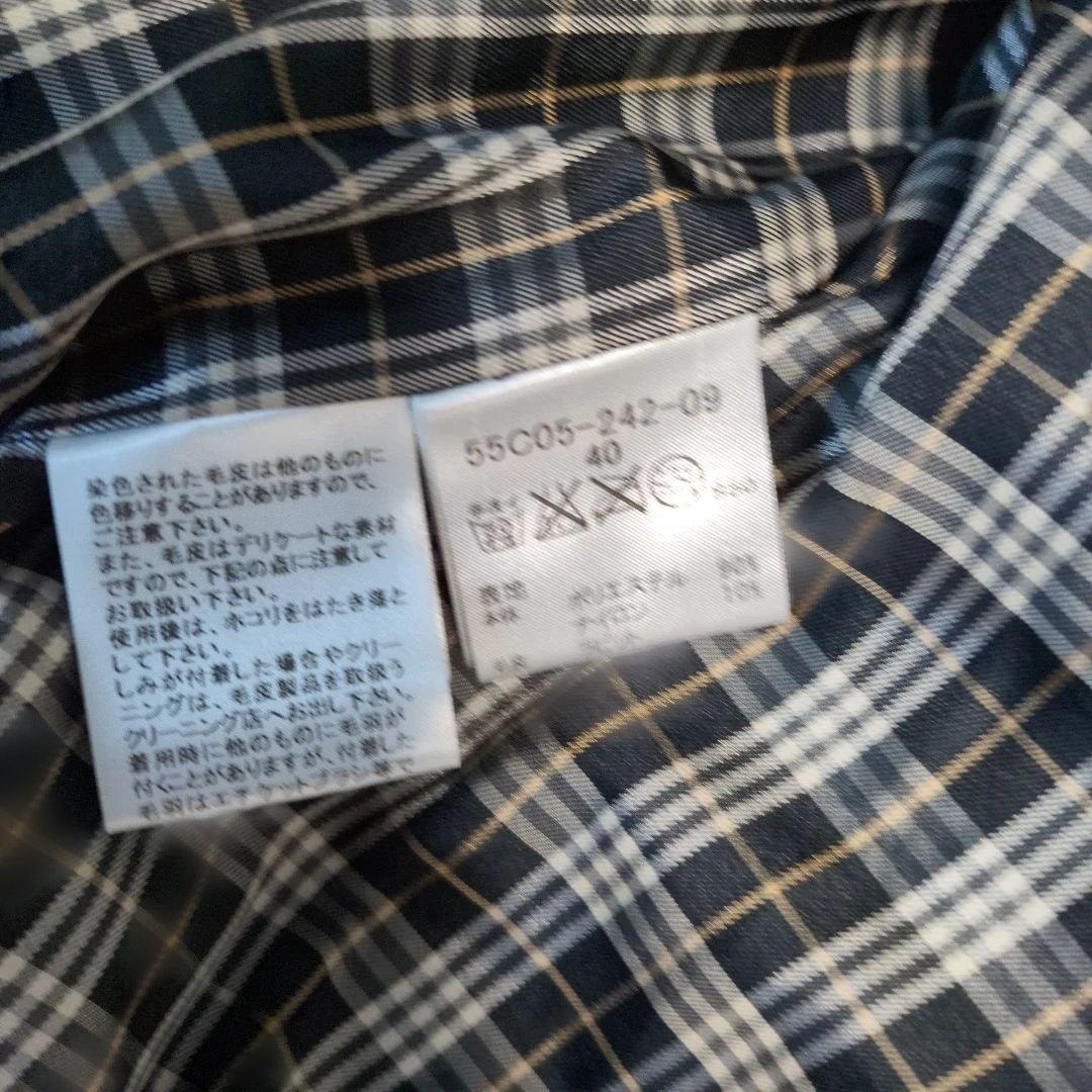 バーバリーブルーレーベルファー付き黒ダウンジャケット