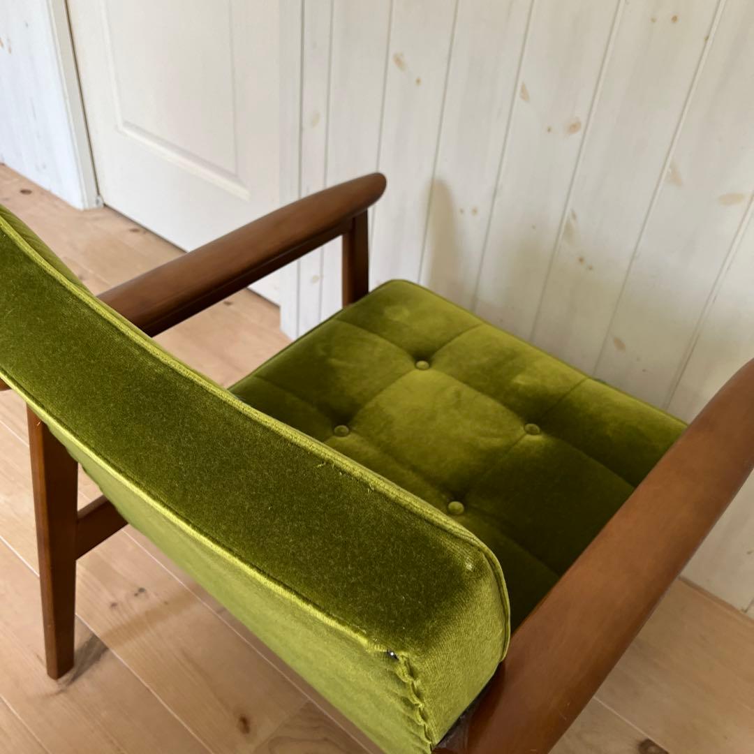 送料込み【カリモク60】Kチェア1シーター 1人掛け モケットグリーン