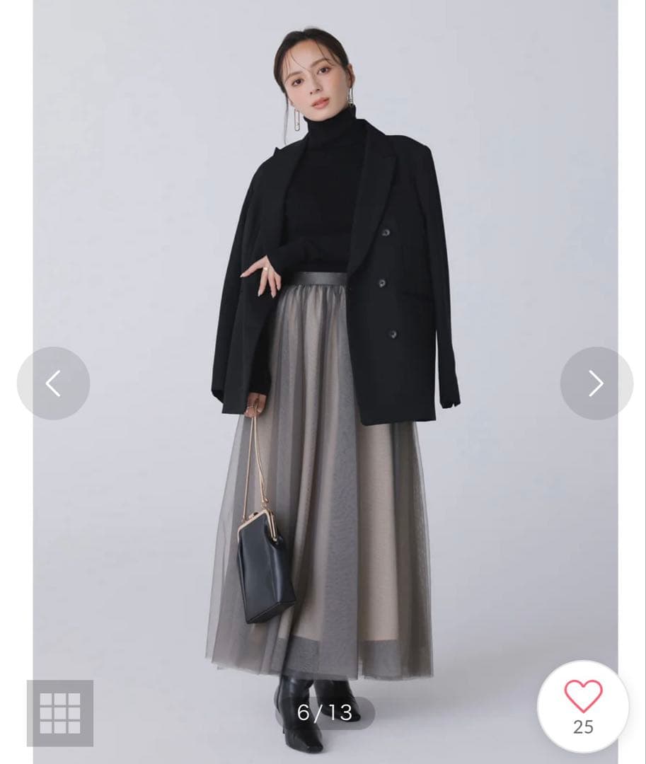 シアーボリュームチュールスカート　anuans