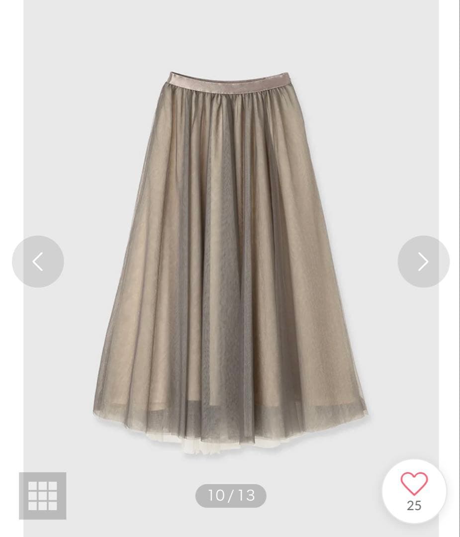 シアーボリュームチュールスカート　anuans