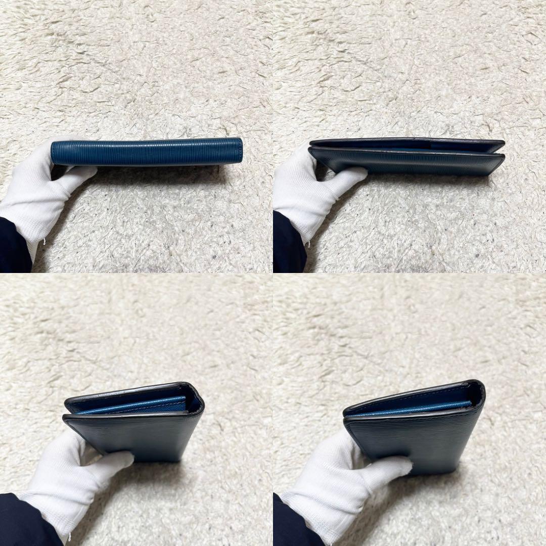 【箱付/良品】ルイヴィトン　長財布　ポルトフォイユ　ブラザ　エピ　レザー　濃青系