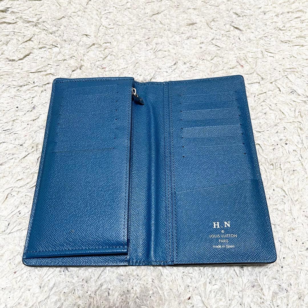 【箱付/良品】ルイヴィトン　長財布　ポルトフォイユ　ブラザ　エピ　レザー　濃青系