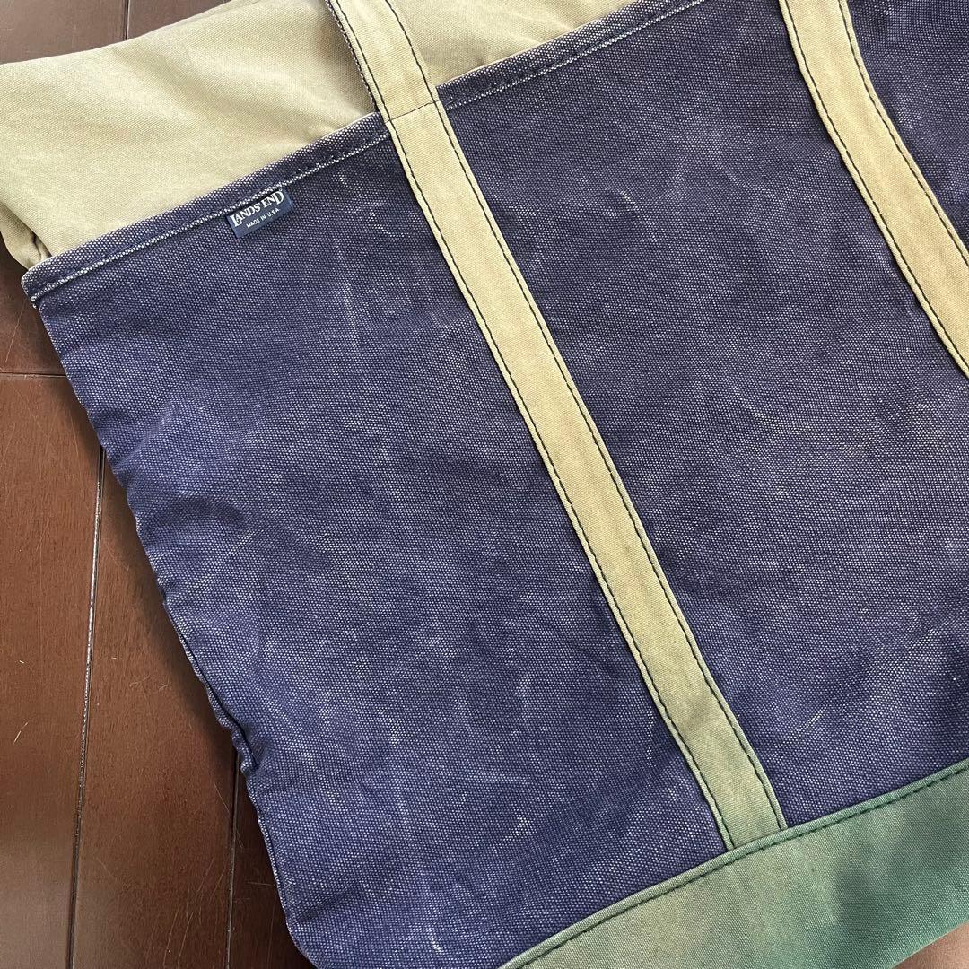 80s 90s USA製 ランズエンド デラックストート ビーントート フェード