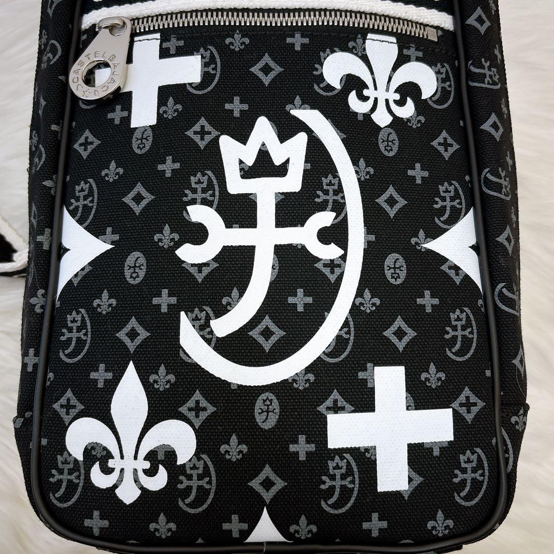 タグ付き✨カステルバジャック　ボディバッグ　ニース　総ロゴ　モノグラム　ブラック