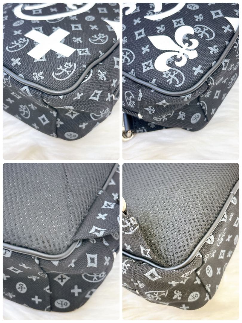 タグ付き✨カステルバジャック　ボディバッグ　ニース　総ロゴ　モノグラム　ブラック