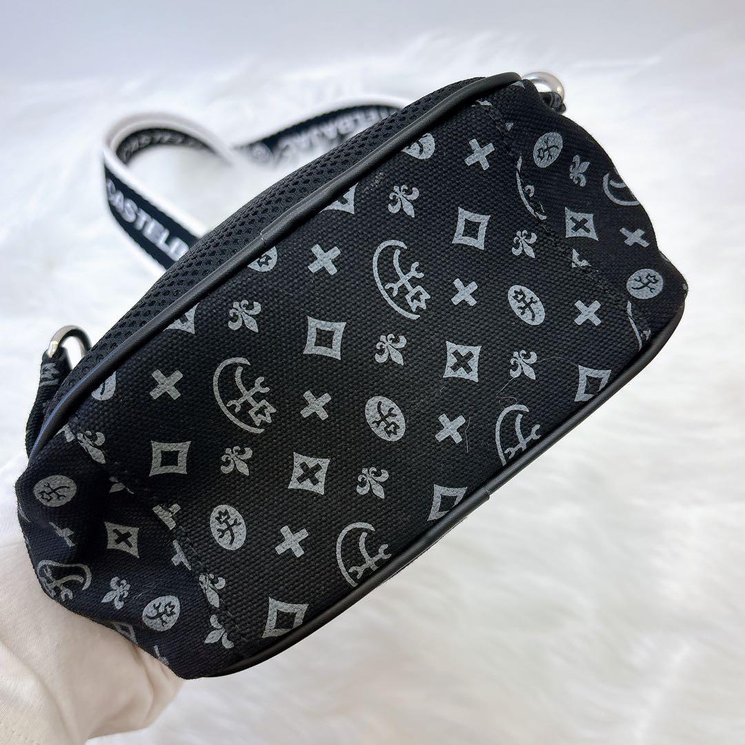 タグ付き✨カステルバジャック　ボディバッグ　ニース　総ロゴ　モノグラム　ブラック