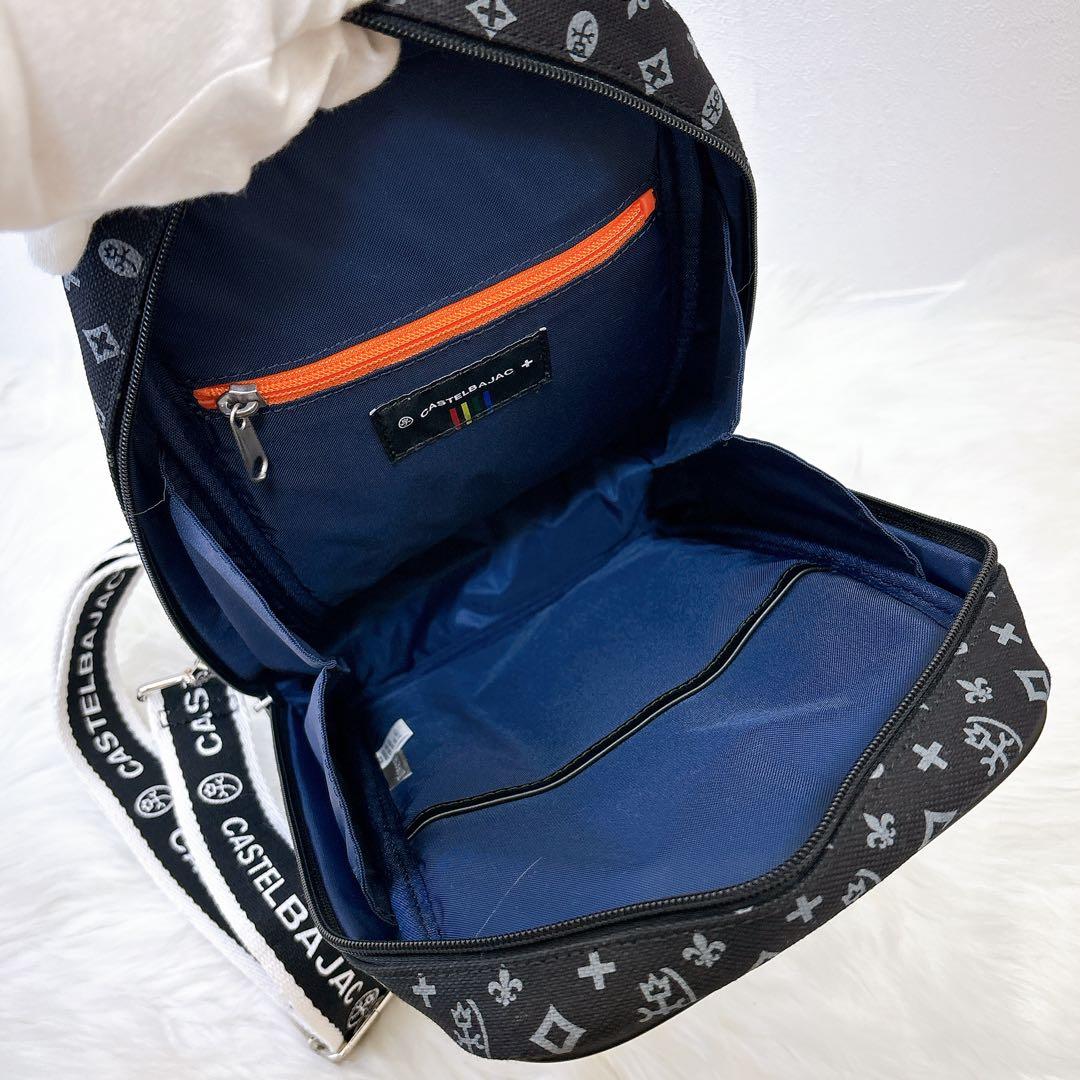 タグ付き✨カステルバジャック　ボディバッグ　ニース　総ロゴ　モノグラム　ブラック
