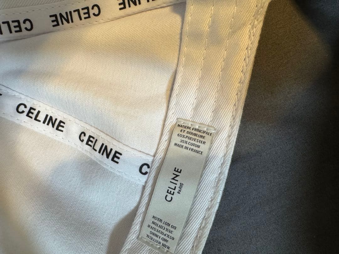 CELINE ホワイト ベースボールキャップ