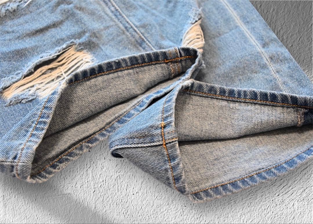 【新品】Ameri WIDE DAMAGE DENIM PANTS 26インチ