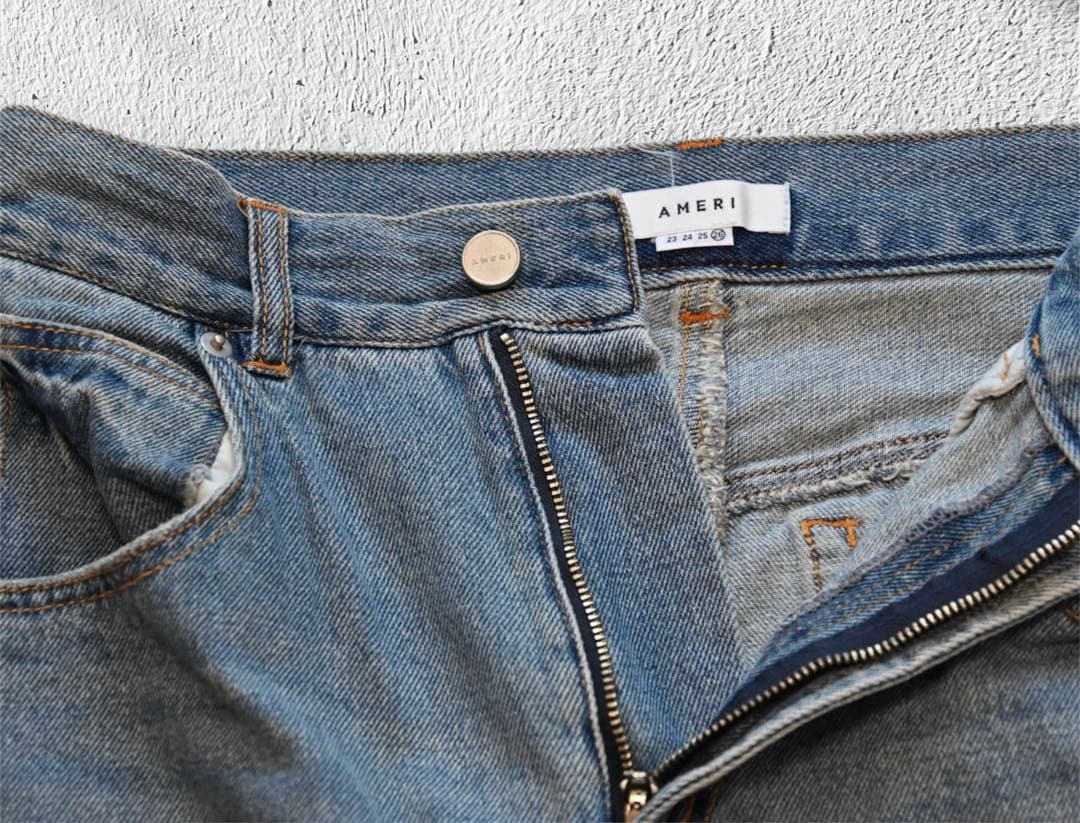 【新品】Ameri WIDE DAMAGE DENIM PANTS 26インチ