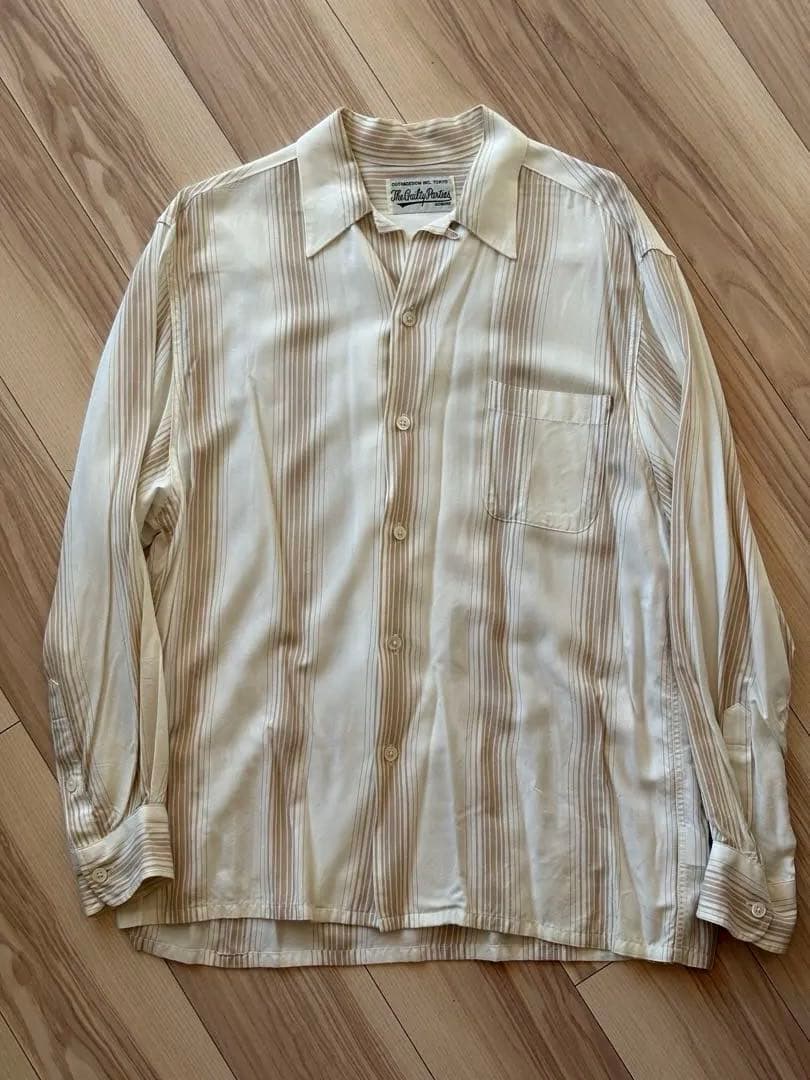 WACKO MARIA 22AW L/S ストライプオープンカラーシャツ