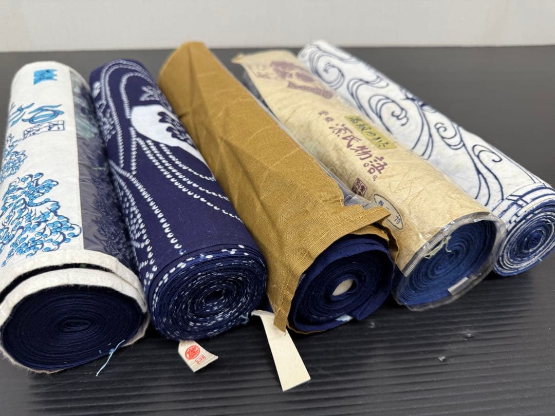 239)浴衣　反物　5点セット　綿100% 全て一着分　着尺