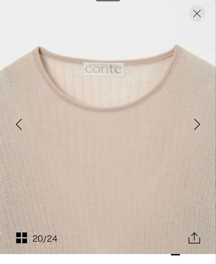 ＜conte＞シアー リブ クルーネックニット