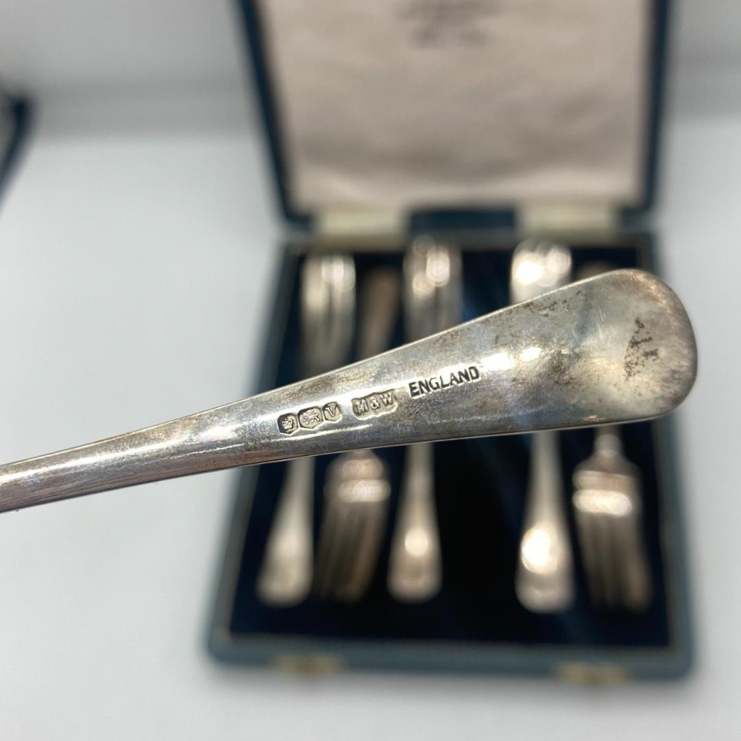 ▼Mappin&Webb ケーキフォークセット　ホールマーク　1935年