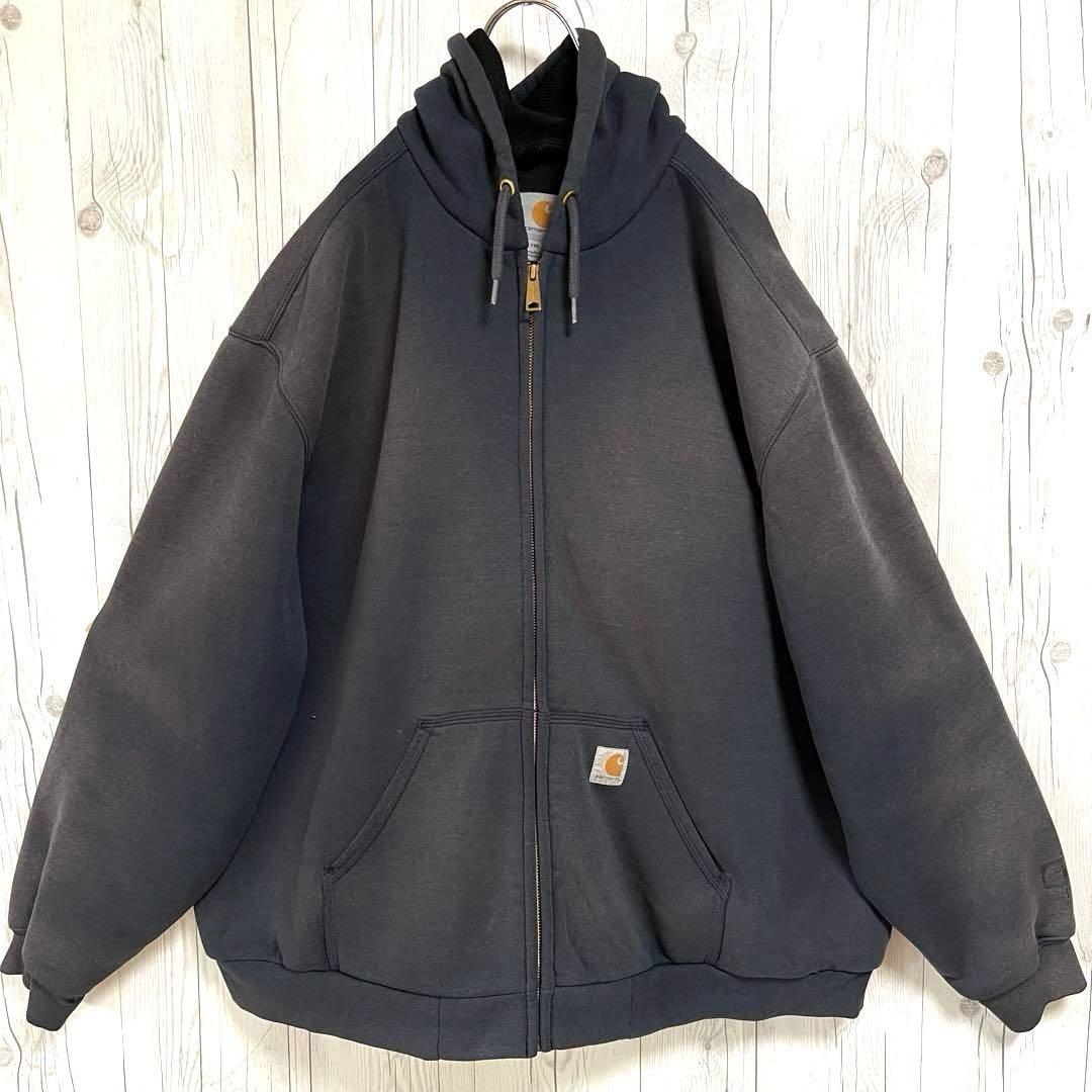 Carhartt カーハート フルジップスウェットパーカー　濃紺 大きめ　2XL