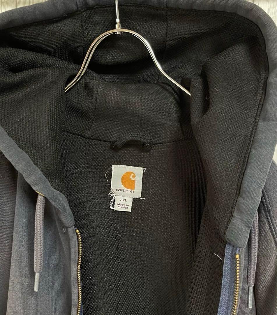 Carhartt カーハート フルジップスウェットパーカー　濃紺 大きめ　2XL