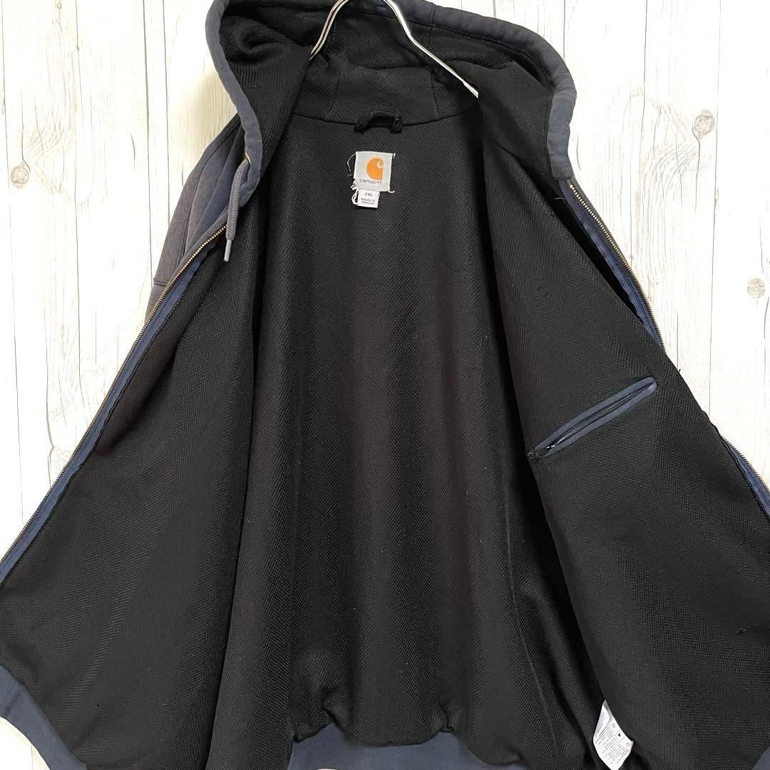 Carhartt カーハート フルジップスウェットパーカー　濃紺 大きめ　2XL