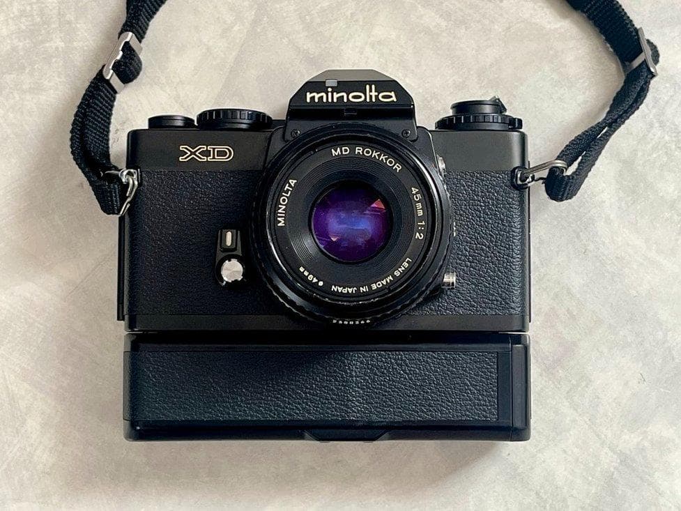 【美品】ミノルタXD + オートワインダーD +レンズ 45mm + 300mm
